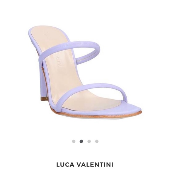 New in box LUCA VALENTINI Lilac Leather Heels Mules Sandals 7 37 Barbiecore - Picture 7 of 12